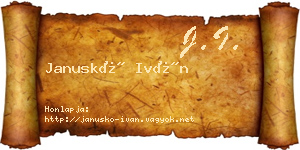 Januskó Iván névjegykártya